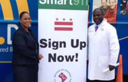 OUC Director Jennifer Greene and Dr. Joseph Wright of Children’s National Medical Center OUC Director Jennifer Greene and Dr. Joseph Wright of Children’s National Medica